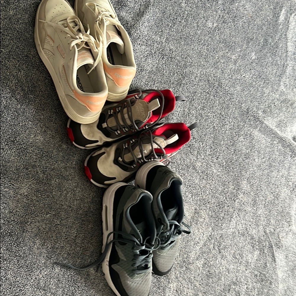 Reebok Cream and Red Athletic Shoes